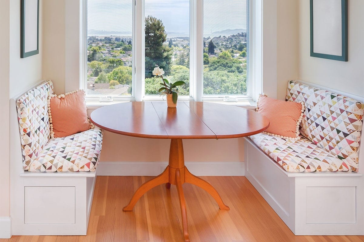 kitchen nook with built-in benches