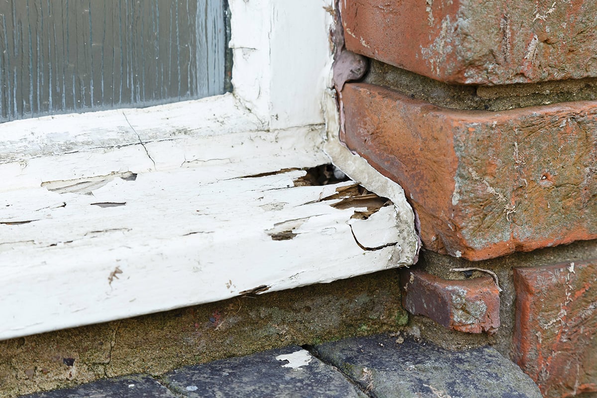 rotted exterior window casing