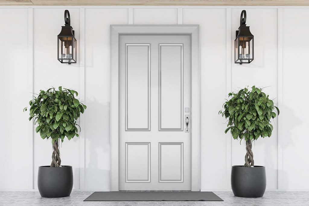 white house with white door