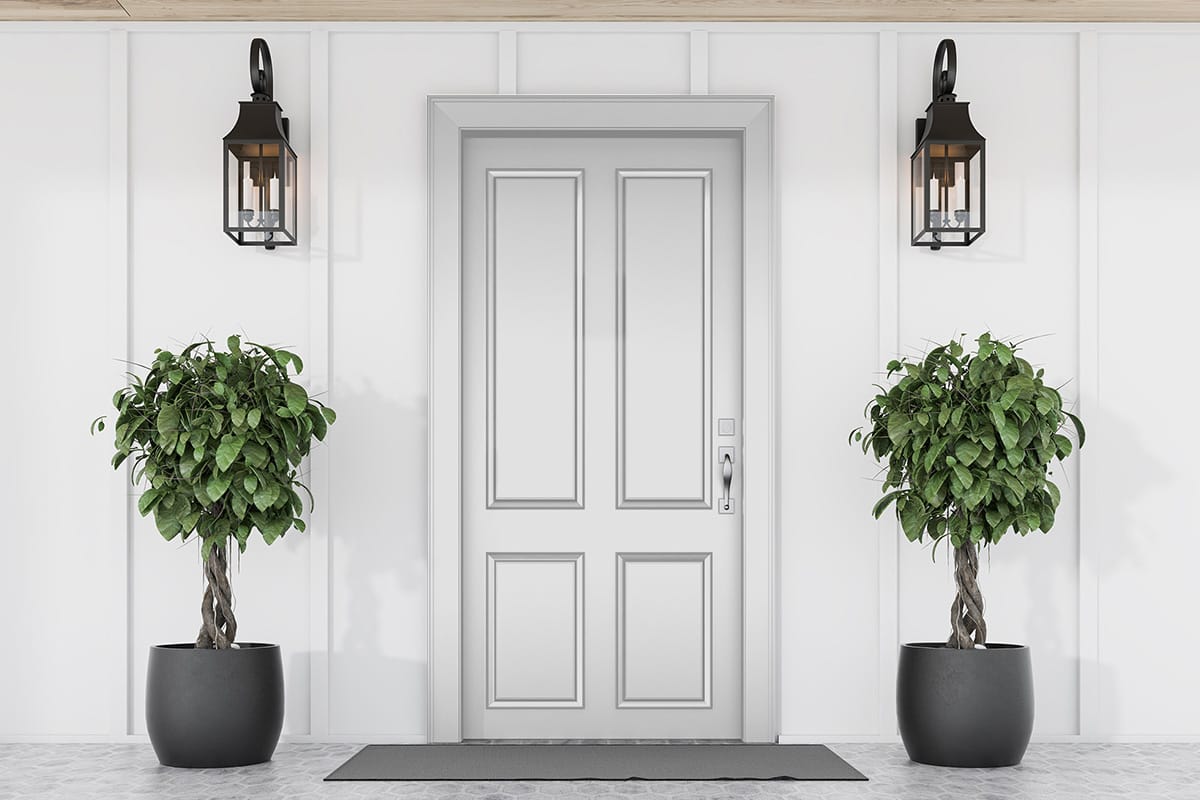 white house with white front door