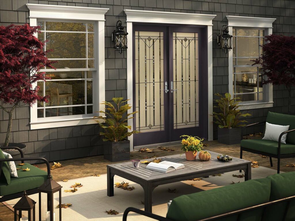 dark french patio door
